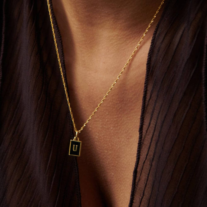 Daisy London 18ct Gold Plate Letter U Personalised Initial Necklace - MococoDaisy LondonBETU_GPNecklaces