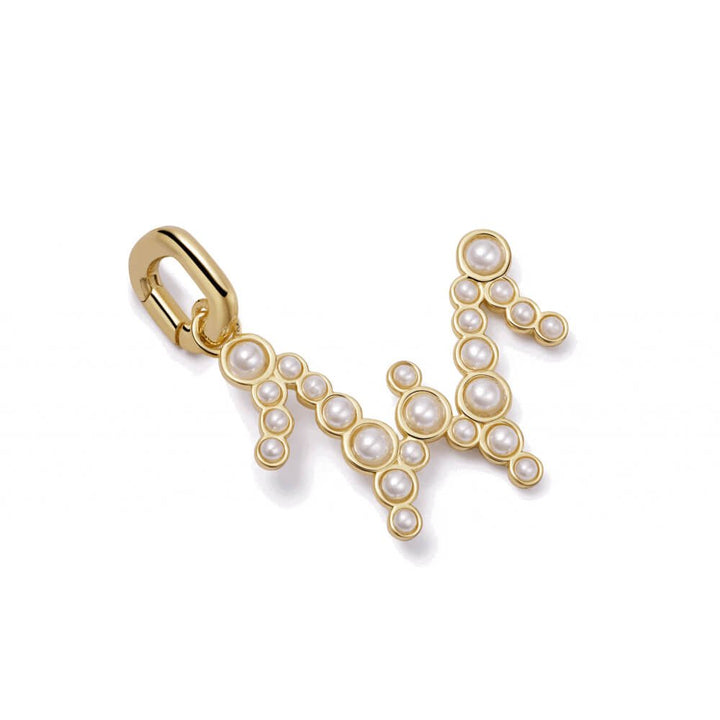Daisy London 18ct Gold Plate Letter W Pearl Initial Charm Pendant - MococoDaisy LondonPBN_W5056104136355Charms & Pendants