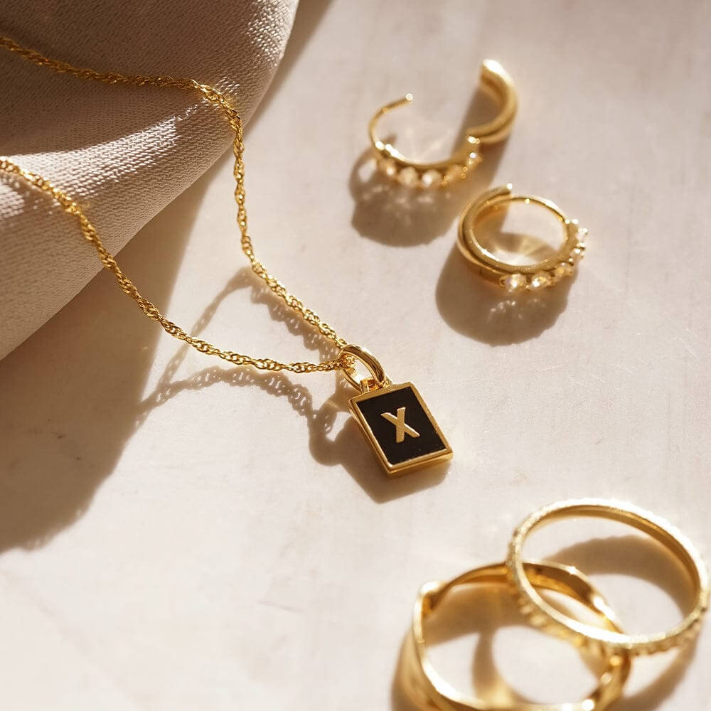 Daisy London 18ct Gold Plate Letter X Personalised Initial Necklace - MococoDaisy LondonBETX_GPNecklaces