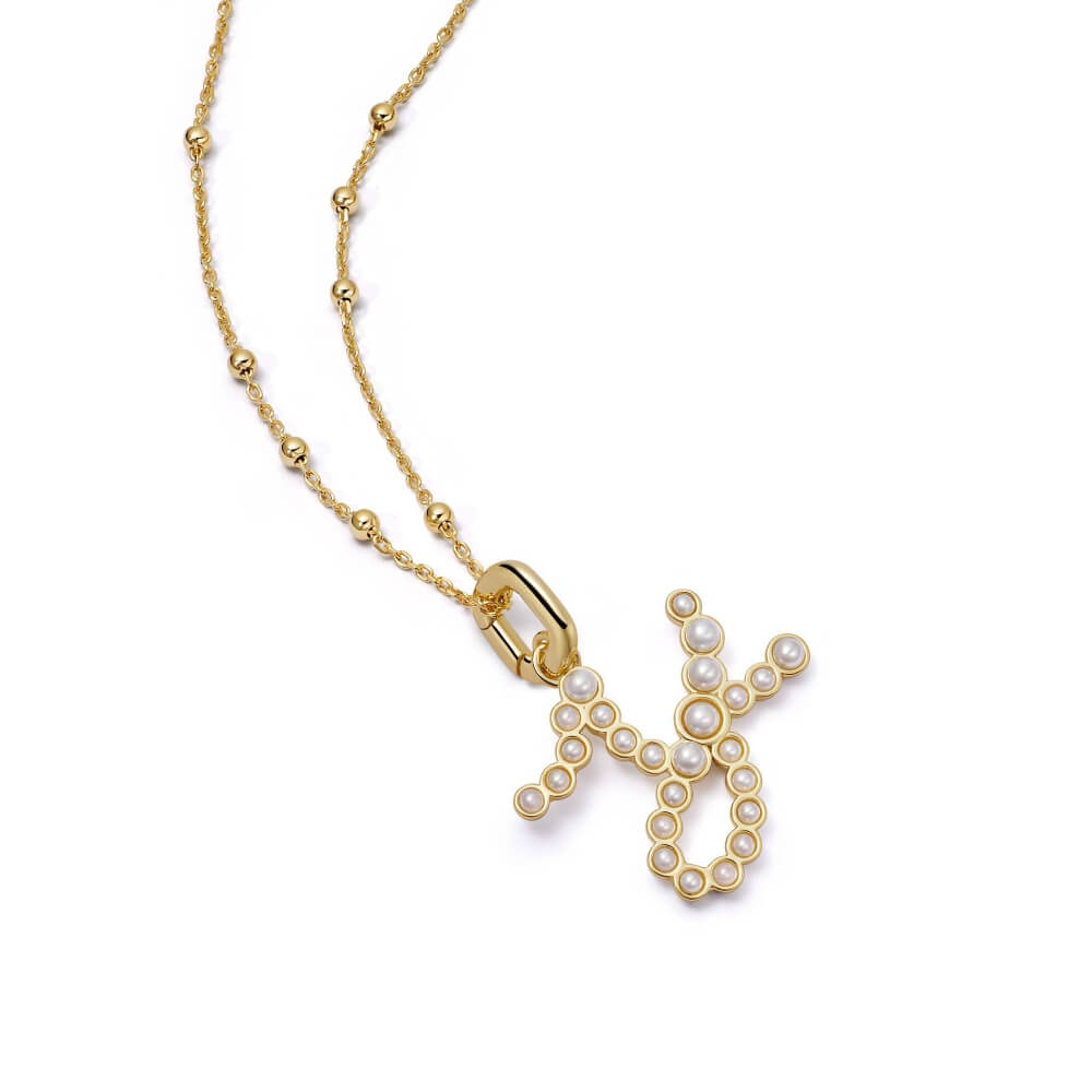 Daisy London 18ct Gold Plate Letter Y Pearl Initial Charm Necklace - MococoDaisy LondonBN_YNecklaces