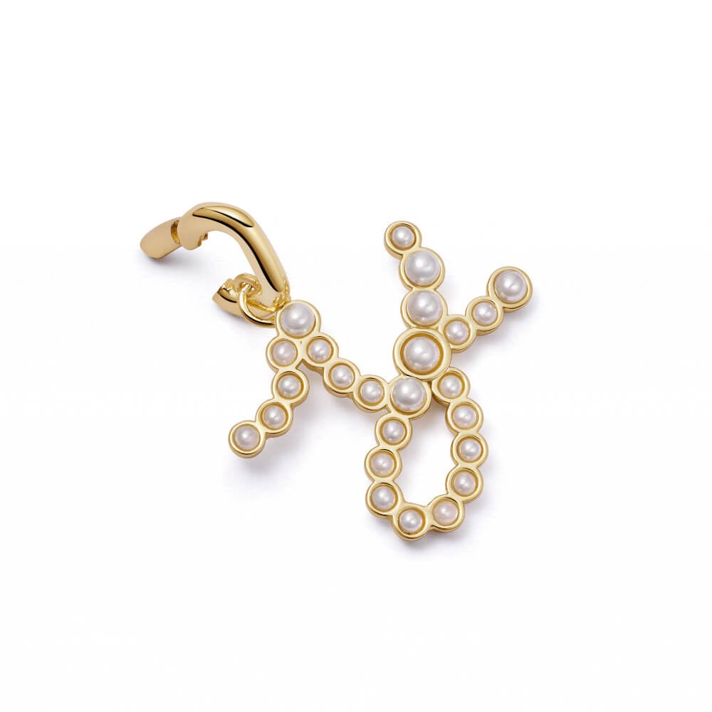 Daisy London 18ct Gold Plate Letter Y Pearl Initial Charm Pendant - MococoDaisy LondonPBN_Y5056104136379Charms & Pendants
