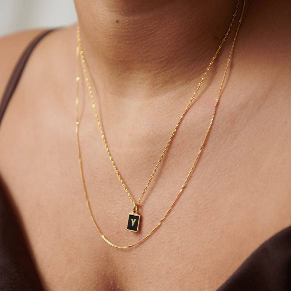 Daisy London 18ct Gold Plate Letter Y Personalised Initial Necklace - MococoDaisy LondonBETY_GPNecklaces
