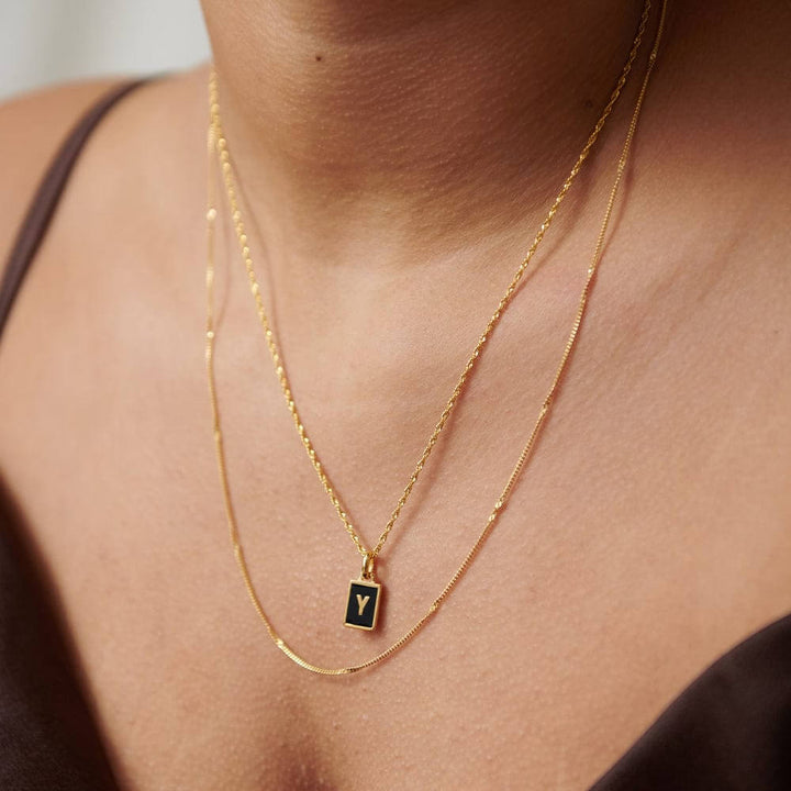 Daisy London 18ct Gold Plate Letter Y Personalised Initial Necklace - MococoDaisy LondonBETY_GPNecklaces