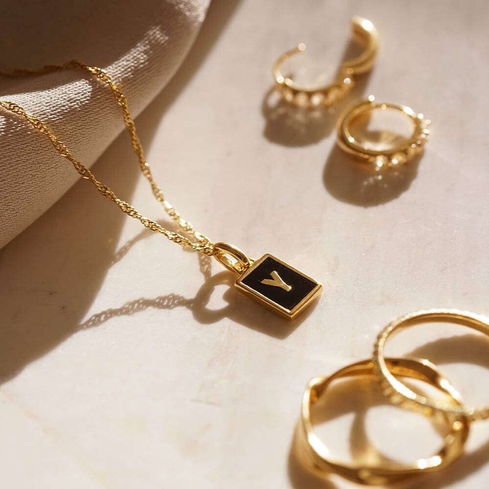 Daisy London 18ct Gold Plate Letter Y Personalised Initial Necklace - MococoDaisy LondonBETY_GPNecklaces