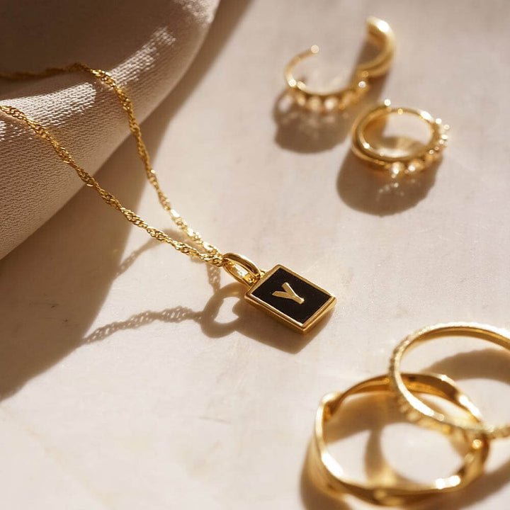 Daisy London 18ct Gold Plate Letter Y Personalised Initial Necklace - MococoDaisy LondonBETY_GPNecklaces