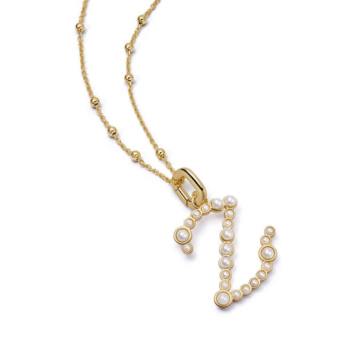 Daisy London 18ct Gold Plate Letter Z Pearl Initial Charm Necklace - MococoDaisy LondonBN_ZNecklaces