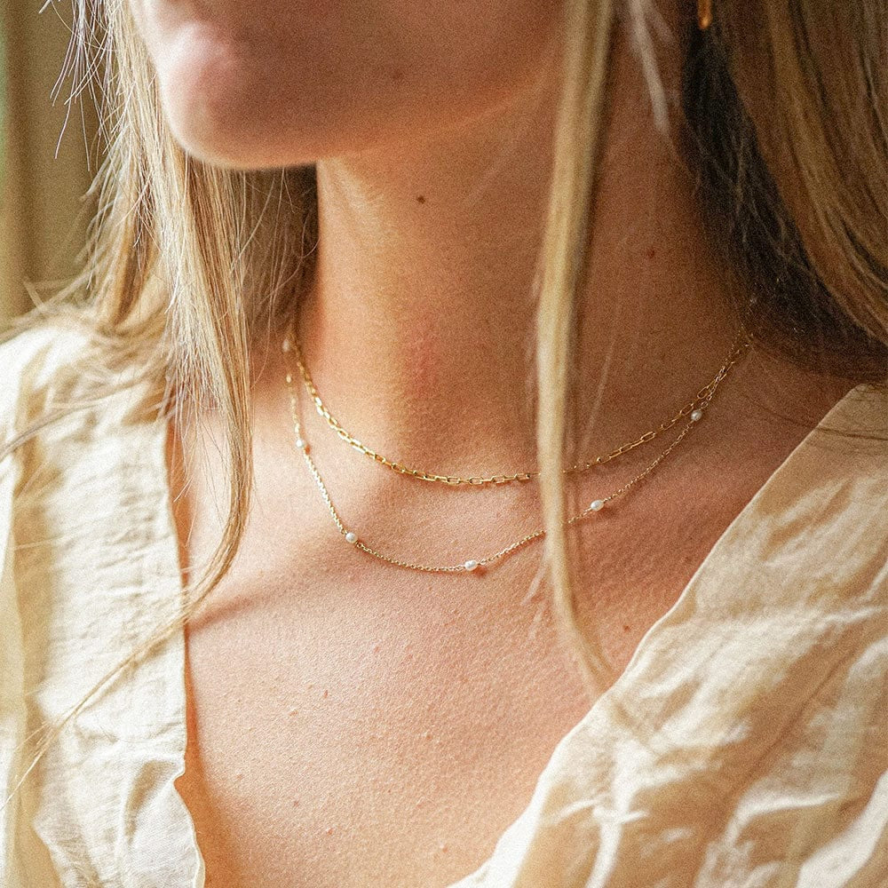Daisy London 18CT Gold Plate Light Paperclip Chain Necklace 1