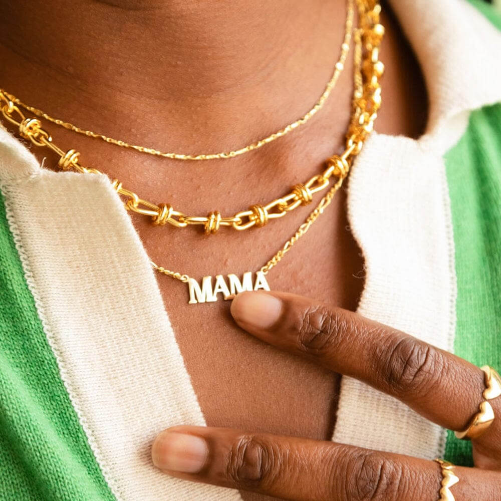 Daisy London 18ct Gold Plate Mama Necklace image 1