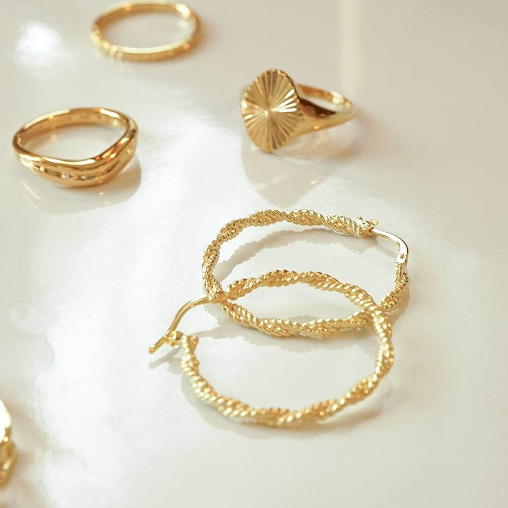 Daisy London 18ct Gold Plate Maxi Rope Twist Hoop Earrings - MococoDaisy LondonE3105_GPEarrings