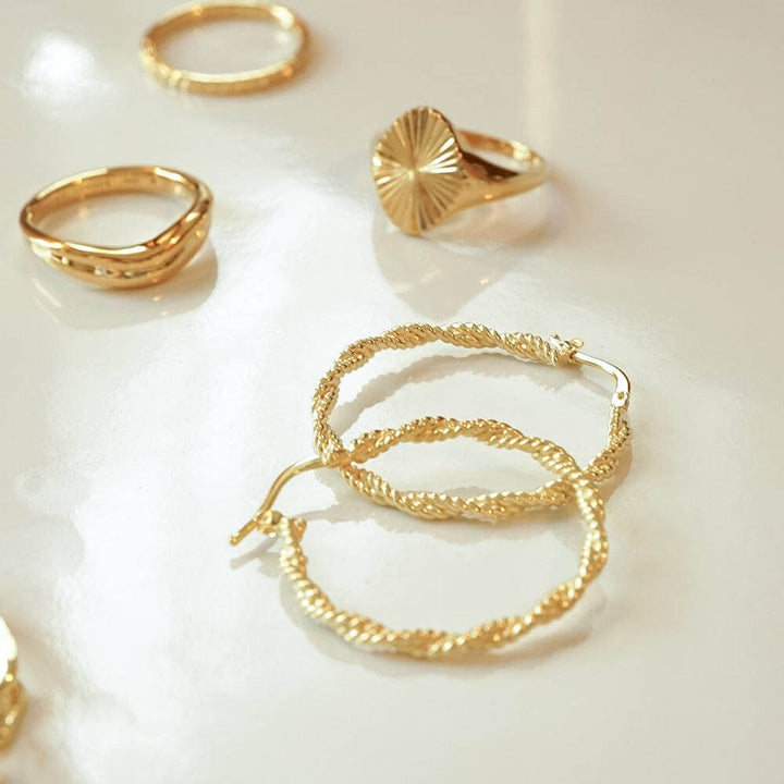 Daisy London 18ct Gold Plate Maxi Rope Twist Hoop Earrings - MococoDaisy LondonE3105_GPEarrings