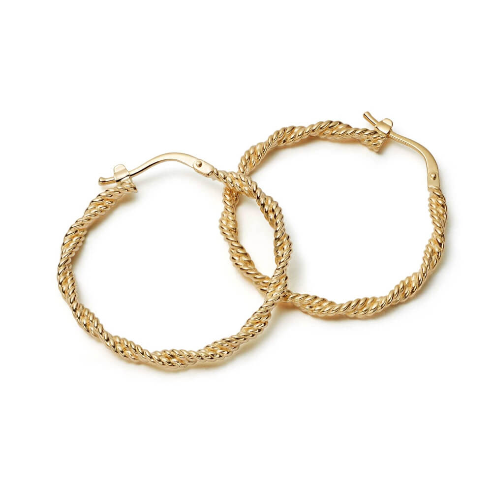 Daisy London 18ct Gold Plate Maxi Rope Twist Hoop Earrings - MococoDaisy LondonE3105_GPEarrings