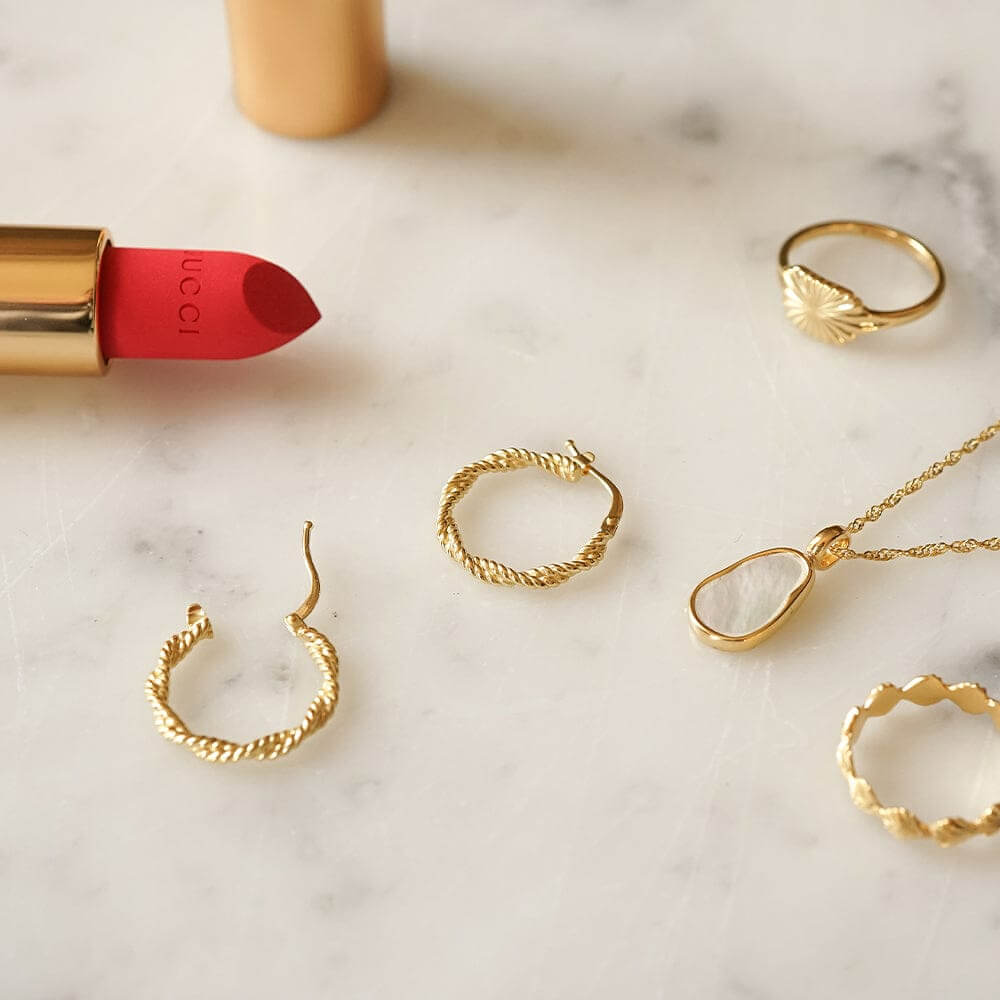 Daisy London 18ct Gold Plate Midi Rope Twist Hoop Earrings - MococoDaisy LondonE3106_GPEarrings