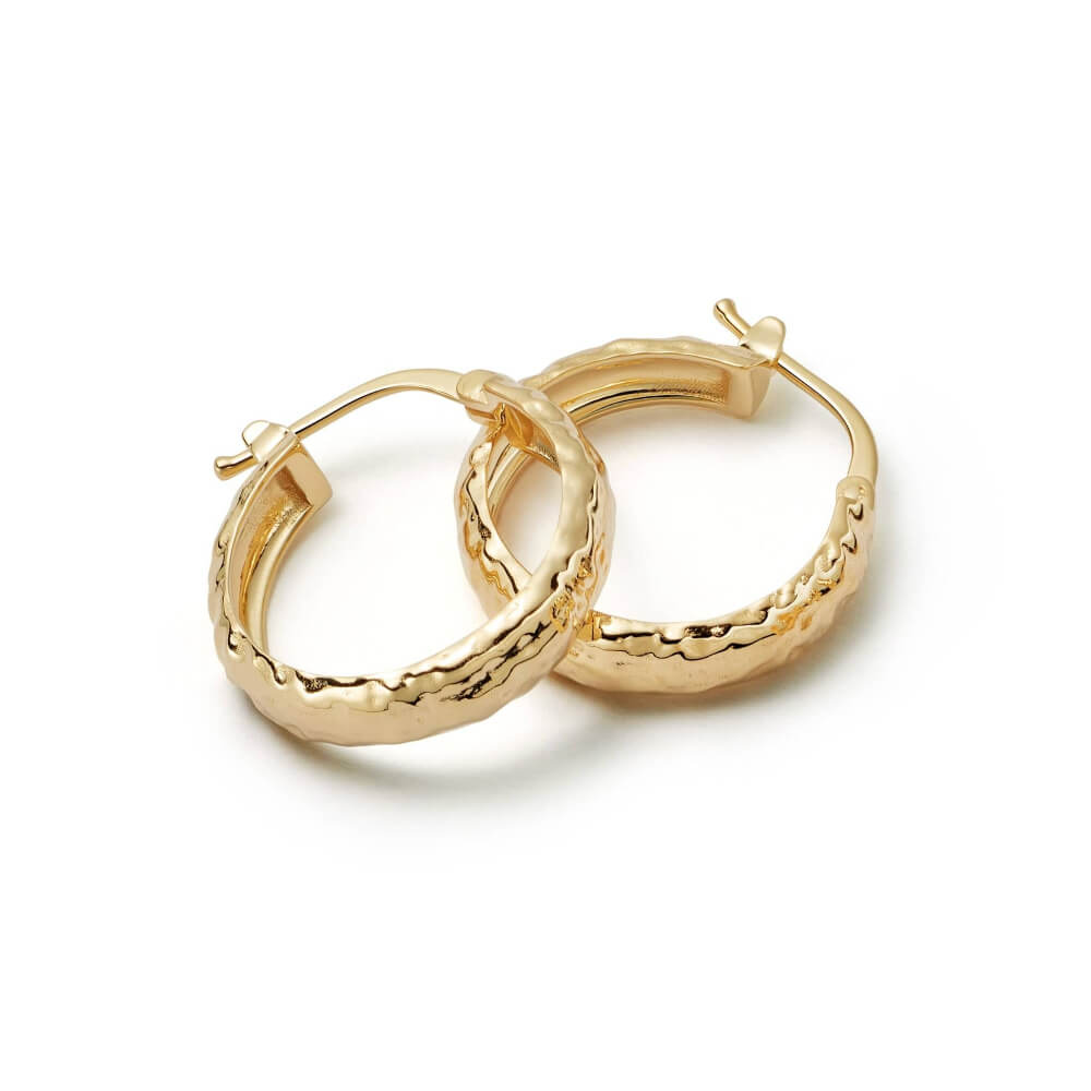 Daisy London 18ct Gold Plate Midi Textured Hoop Earrings - MococoDaisy LondonE3112_GPEarrings