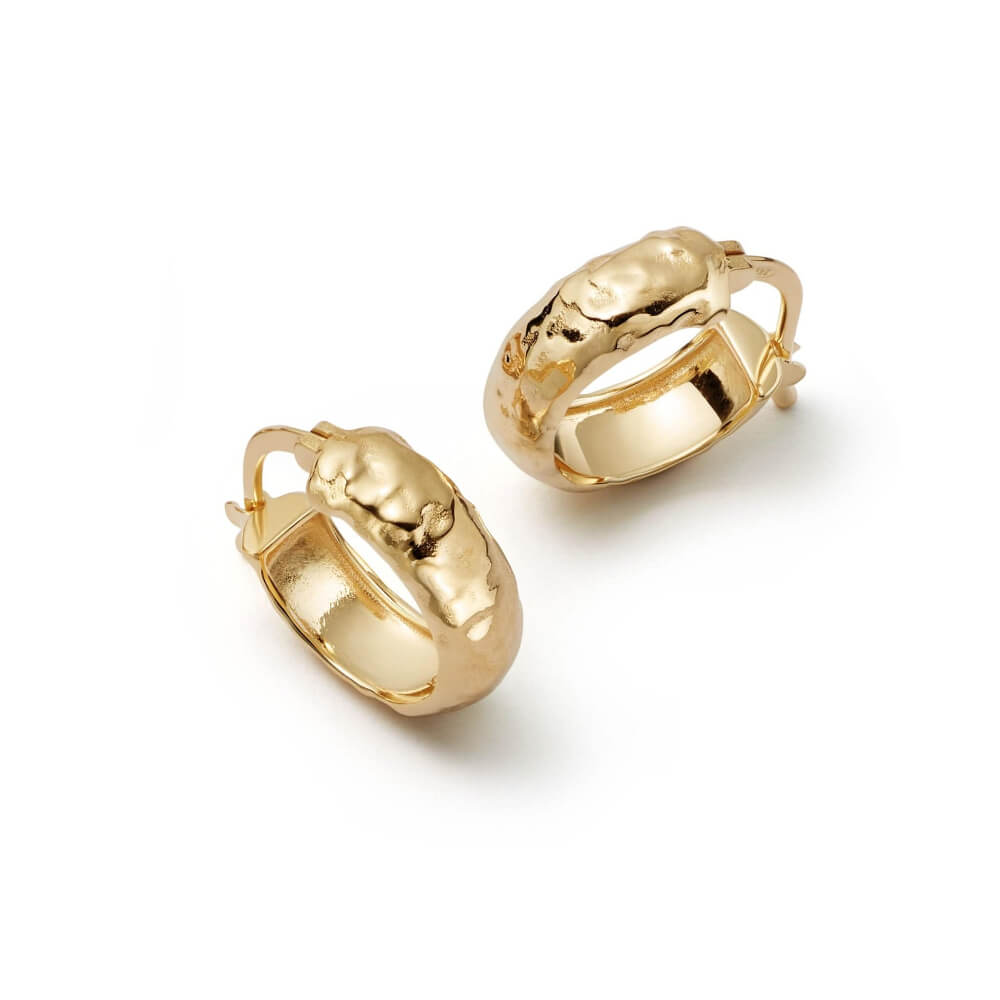 Daisy London 18ct Gold Plate Mini Textured Hoop Earrings - MococoDaisy LondonE3113_GPEarrings