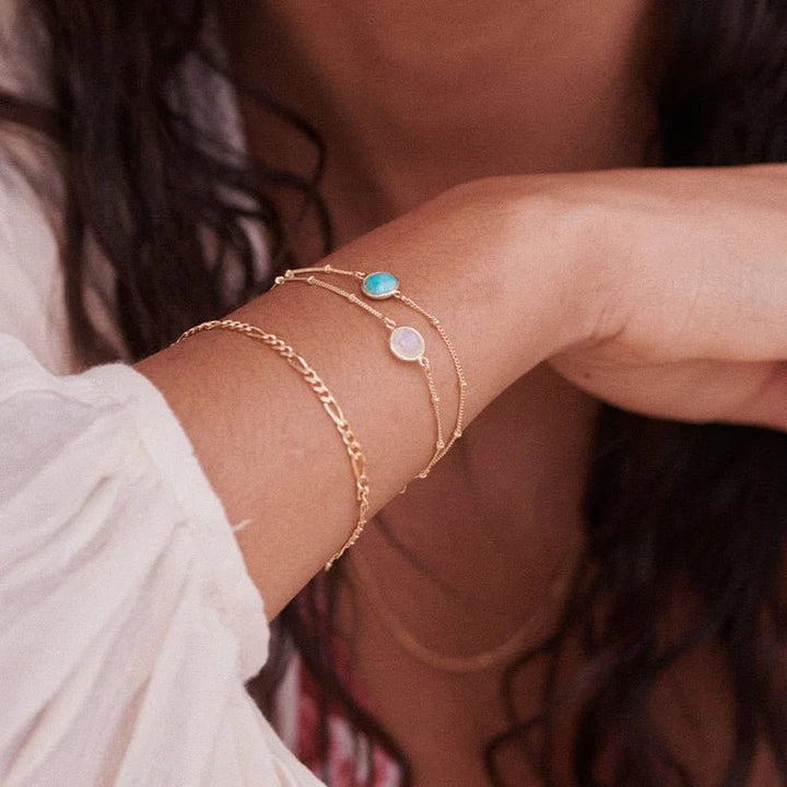 Daisy London 18ct Gold Plate Moonstone Healing Stone Bracelet - MococoDaisy LondonHBR1011_GPBracelets