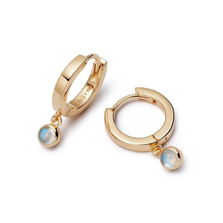 Daisy London 18ct Gold Plate Moonstone Healing Stones Huggie Earrings - MococoDaisy LondonHE3011_GPEarrings