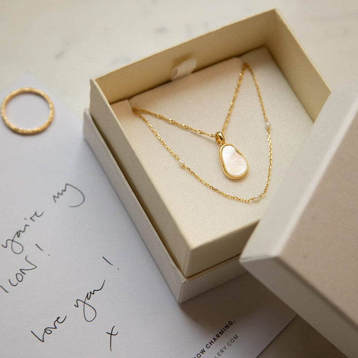Daisy London 18ct Gold Plate Mother Of Pearl Layering Set - MococoDaisy LondonGSET154_GPJewellery Sets