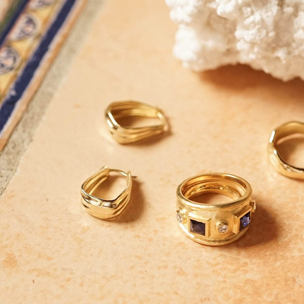 Daisy London 18ct Gold Plate Organic Creole Earrings - MococoDaisy LondonSE17_GPEarrings
