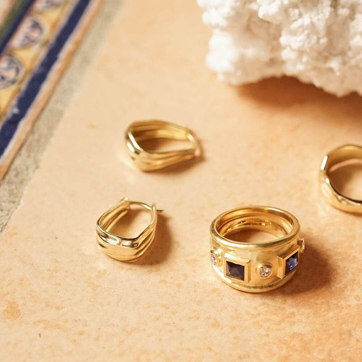 Daisy London 18ct Gold Plate Organic Creole Earrings - MococoDaisy LondonSE17_GPEarrings