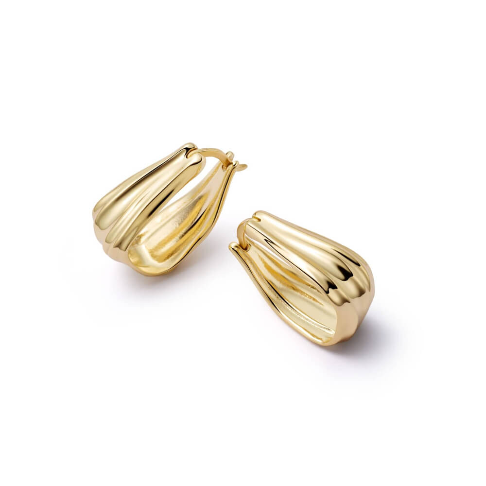 Daisy London 18ct Gold Plate Organic Creole Earrings - MococoDaisy LondonSE17_GPEarrings