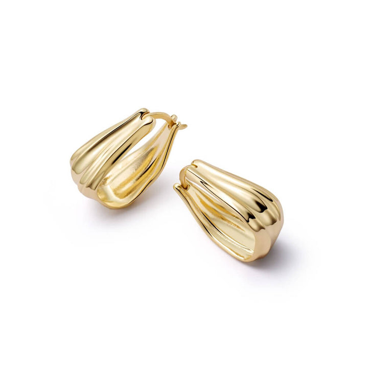 Daisy London 18ct Gold Plate Organic Creole Earrings - MococoDaisy LondonSE17_GPEarrings