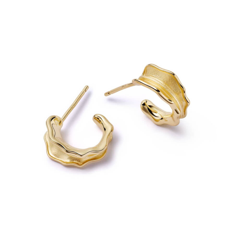 Daisy London 18ct Gold Plate Organic Mini Hoop Earrings - MococoDaisy LondonSE13_GPEarrings