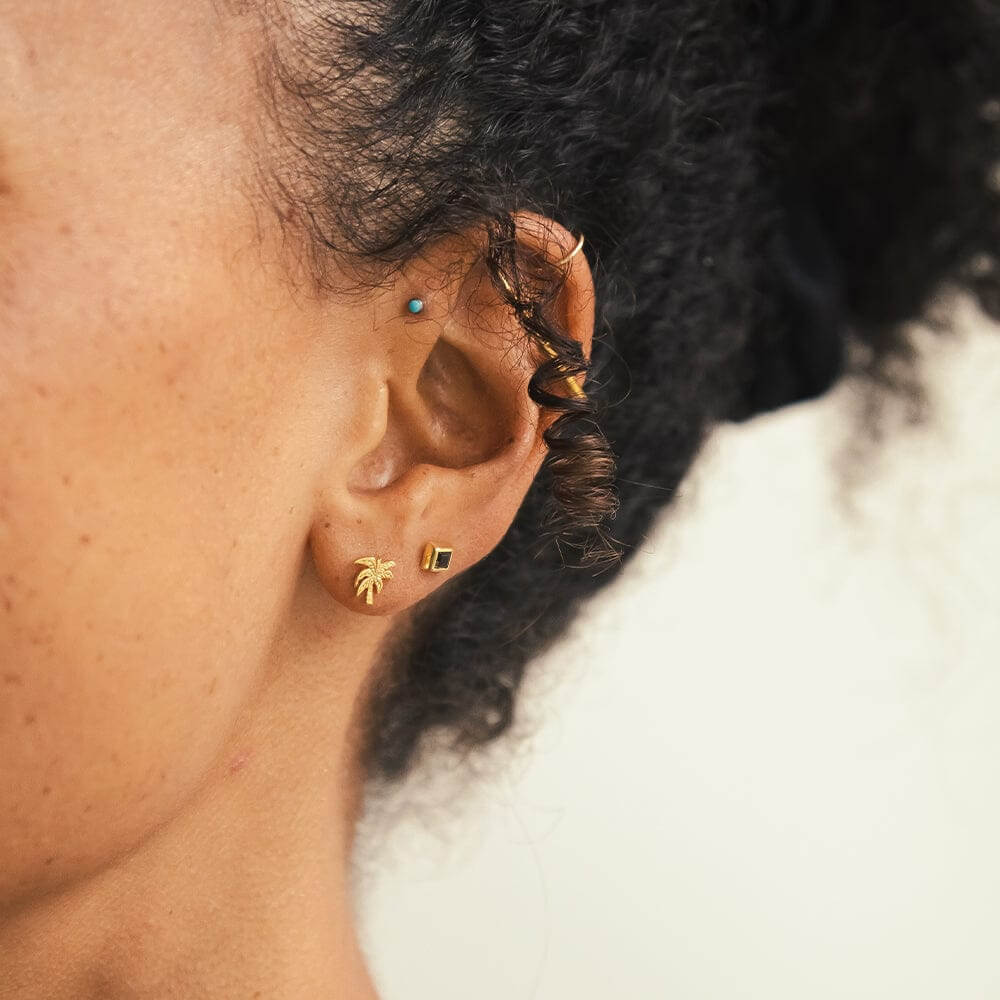 Daisy London 18ct Gold Plate Palm Tree Stud Earrings - MococoDaisy LondonST03_GPEarrings