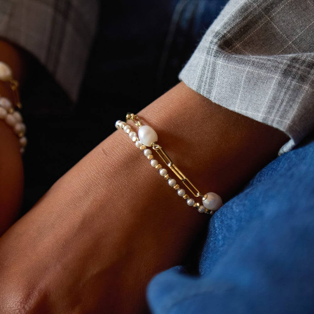 Daisy London 18ct Gold Plate Pearl and Bead Bracelet - MococoDaisy LondonBPBR02_GPBracelets