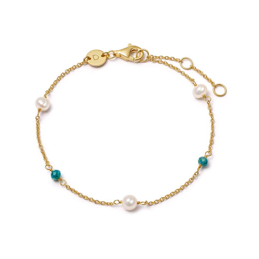 Daisy London 18ct Gold Plate Pearl and Blue Bead Bracelet - MococoDaisy LondonSBR07_GPBracelets