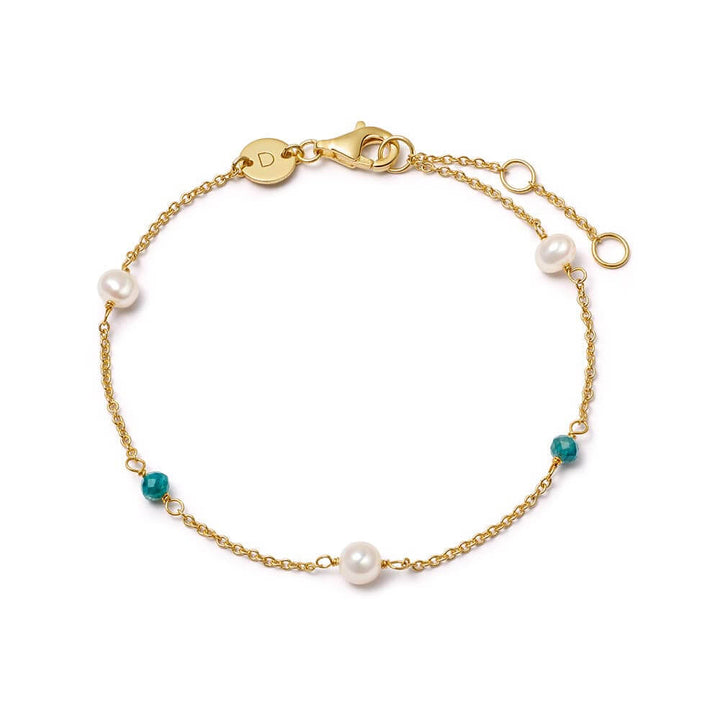 Daisy London 18ct Gold Plate Pearl and Blue Bead Bracelet - MococoDaisy LondonSBR07_GPBracelets
