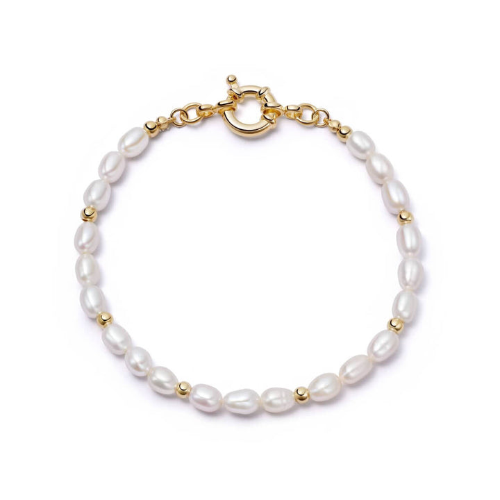 Daisy London 18ct Gold Plate Pearl Beaded Chain Bracelet - MococoDaisy LondonBPBR03_GPBracelets
