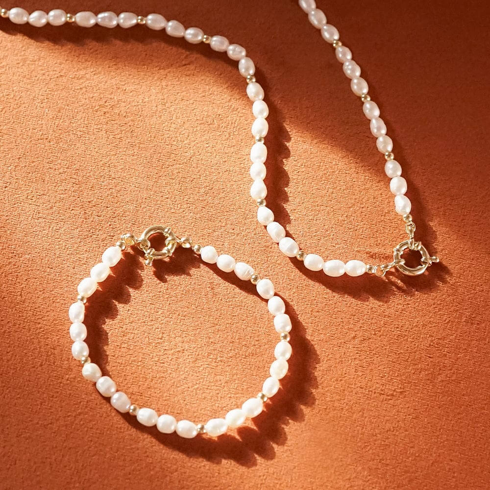 Daisy London 18ct Gold Plate Pearl Beaded Chain Bracelet - MococoDaisy LondonBPBR03_GPBracelets
