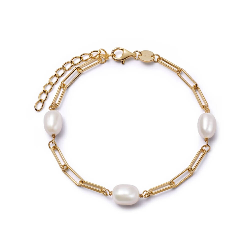 Daisy London 18ct Gold Plate Pearl Chunky Chain Bracelet - MococoDaisy LondonBPBR04_GPBracelets