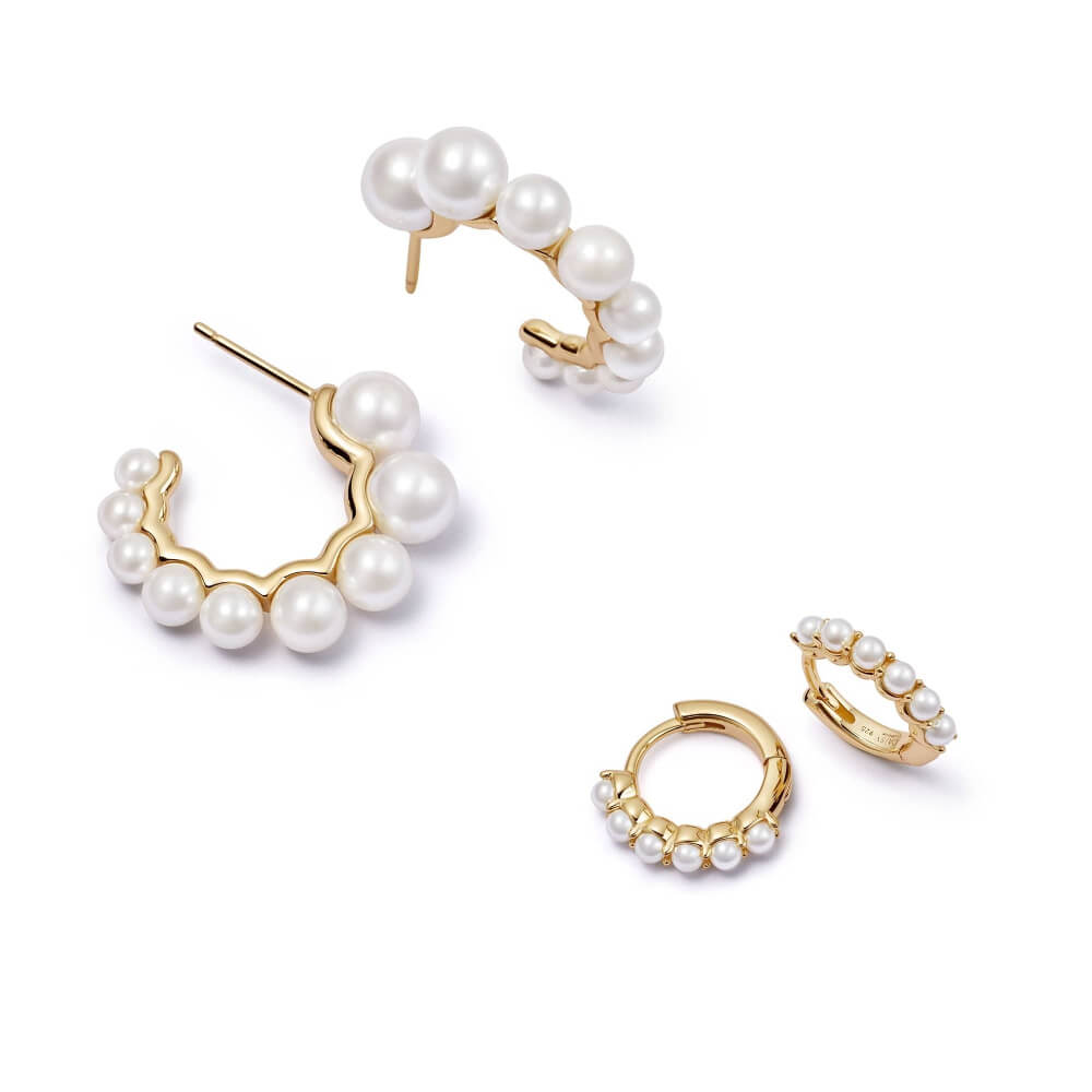 Daisy London 18ct Gold Plate Pearl Earring Stack - MococoDaisy LondonGSET183_GPEarrings