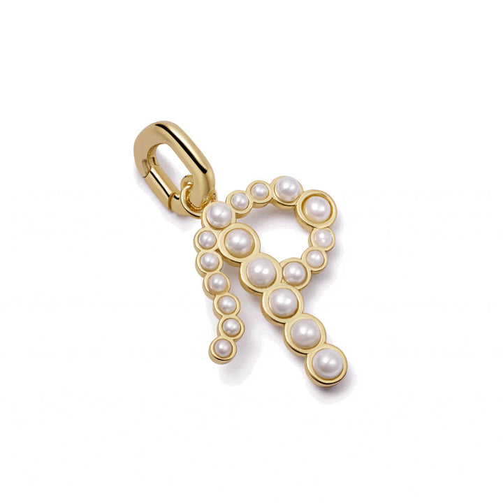 Daisy London 18ct Gold Plate Pearl Initial Charm Pendant-P image