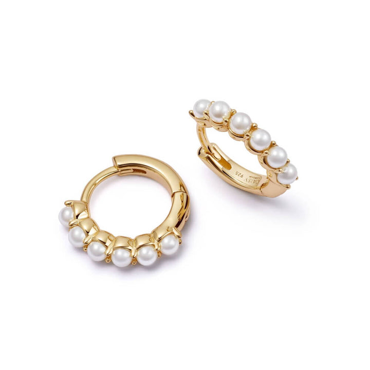 Daisy London 18ct Gold Plate Pearl Mini Huggie Earrings - MococoDaisy LondonBPE03_GPEarrings