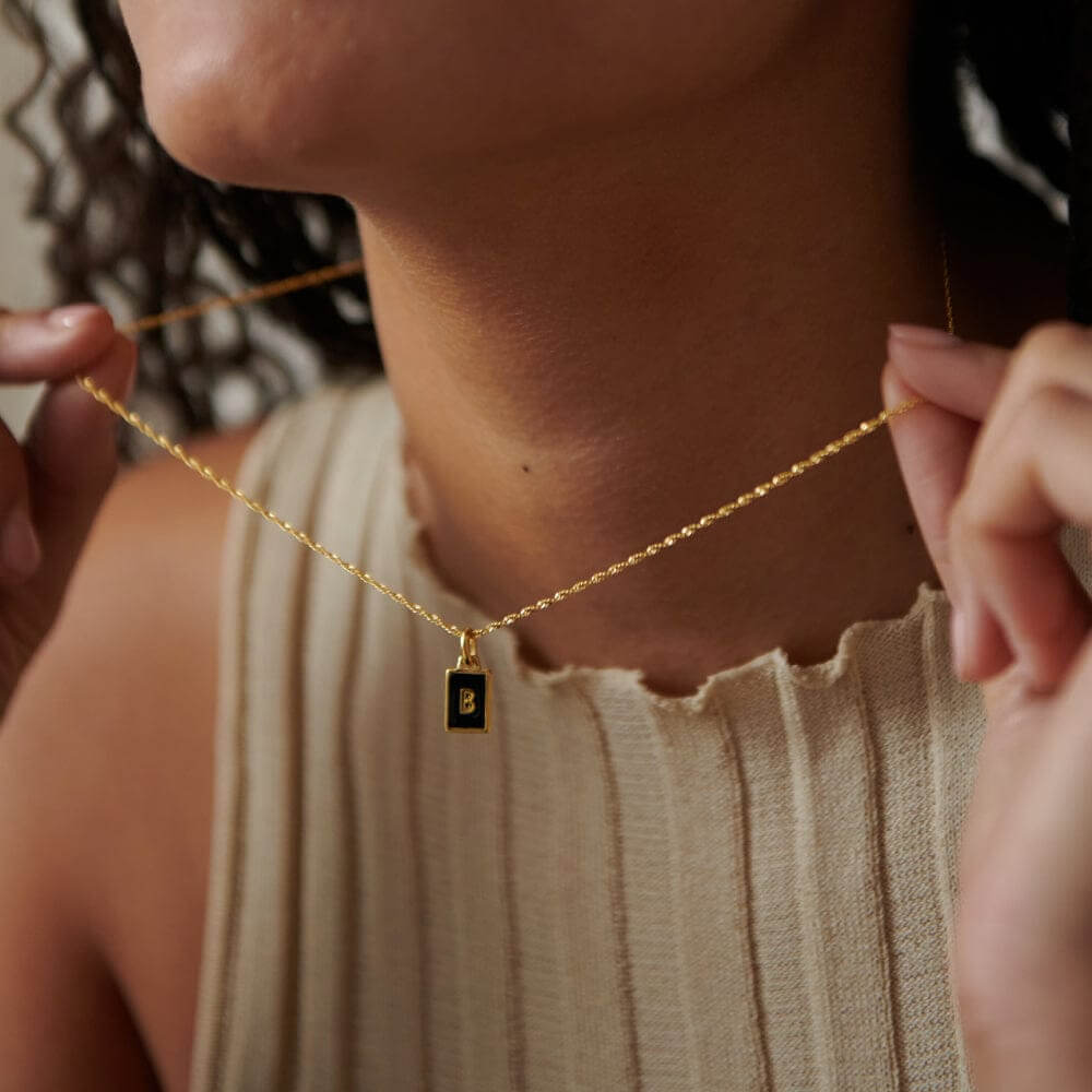 Daisy London 18ct Gold Plate Personalised Initial Pendant-A image 3