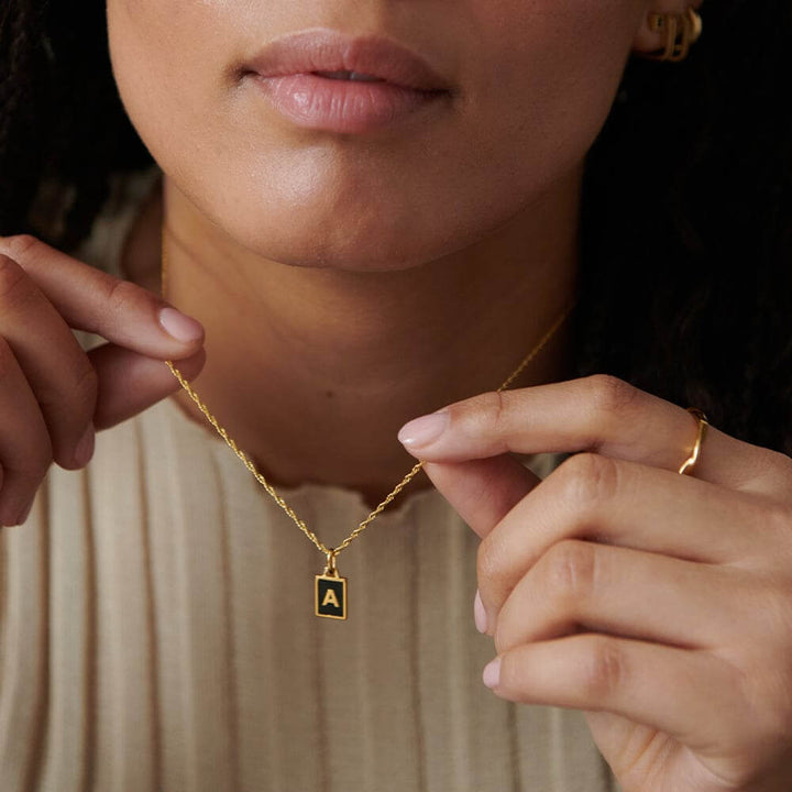 Daisy London 18ct Gold Plate Personalised Initial Pendant-B image 3