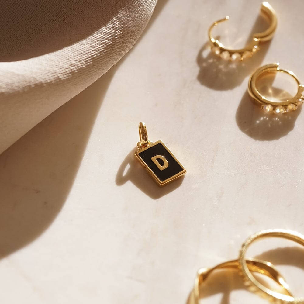 Daisy London 18ct Gold Plate Personalised Initial Pendant-D image 1