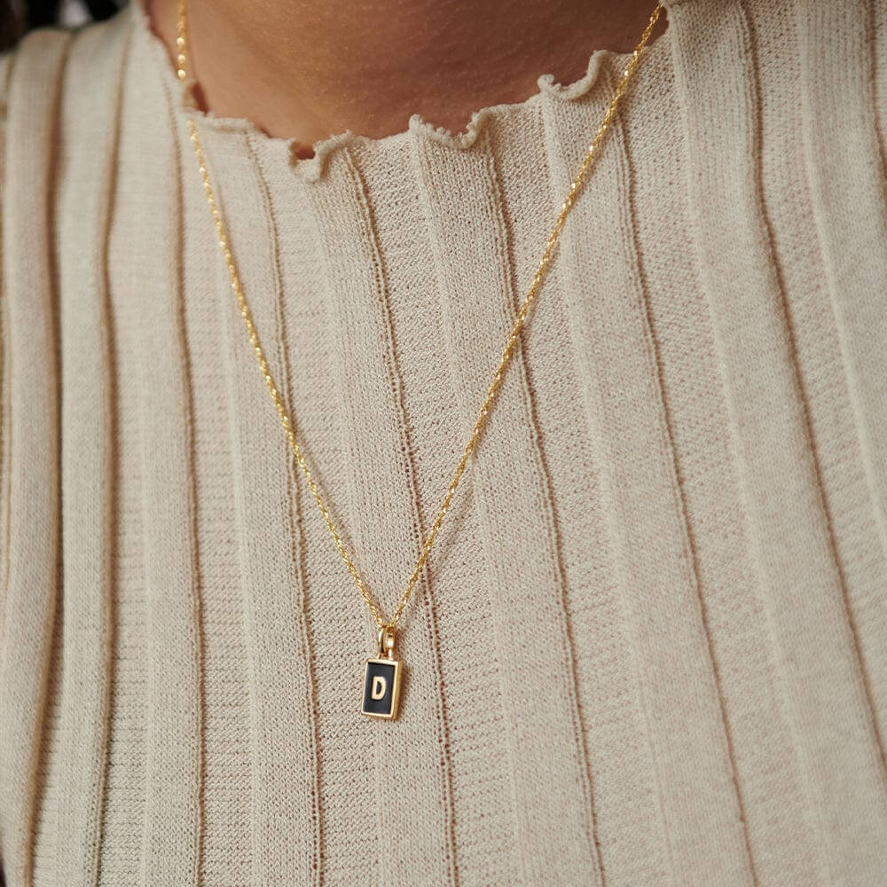 Daisy London 18ct Gold Plate Personalised Initial Pendant-D image 4