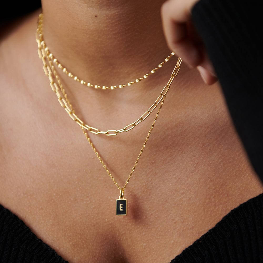 Daisy London 18ct Gold Plate Personalised Initial Pendant-E image 1