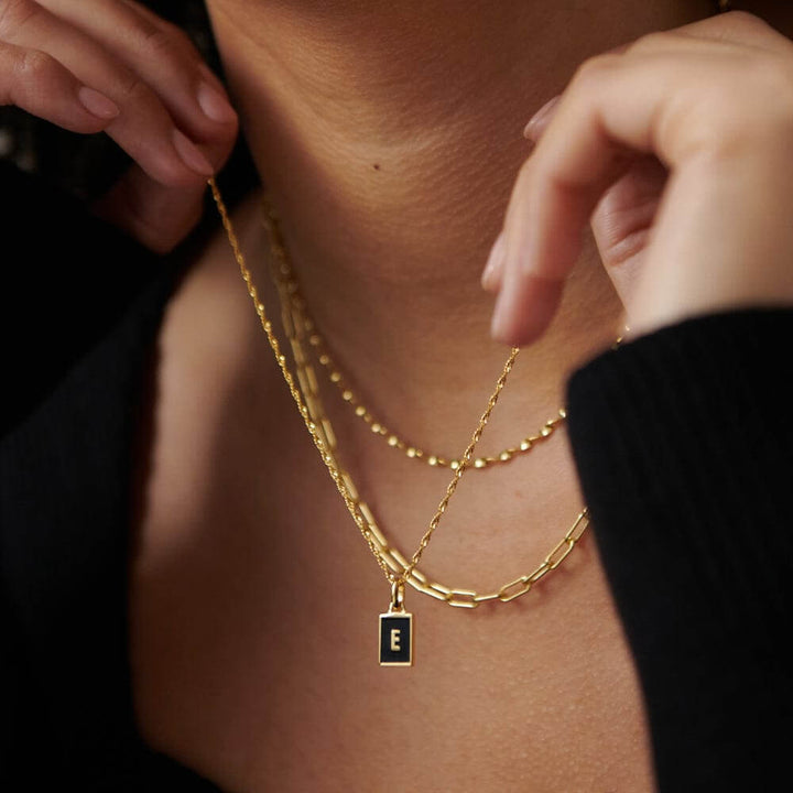 Daisy London 18ct Gold Plate Personalised Initial Pendant-E image 2