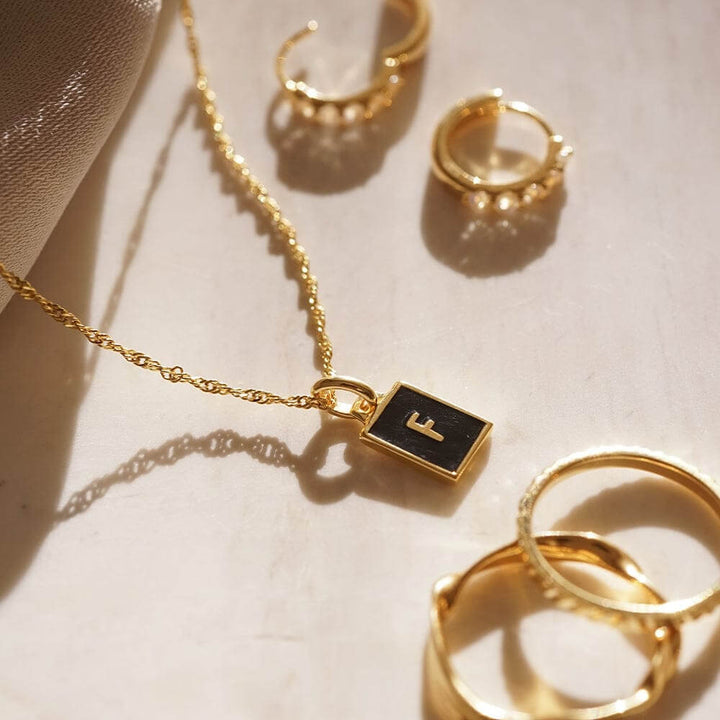 Daisy London 18ct Gold Plate Personalised Initial Pendant-F image 2