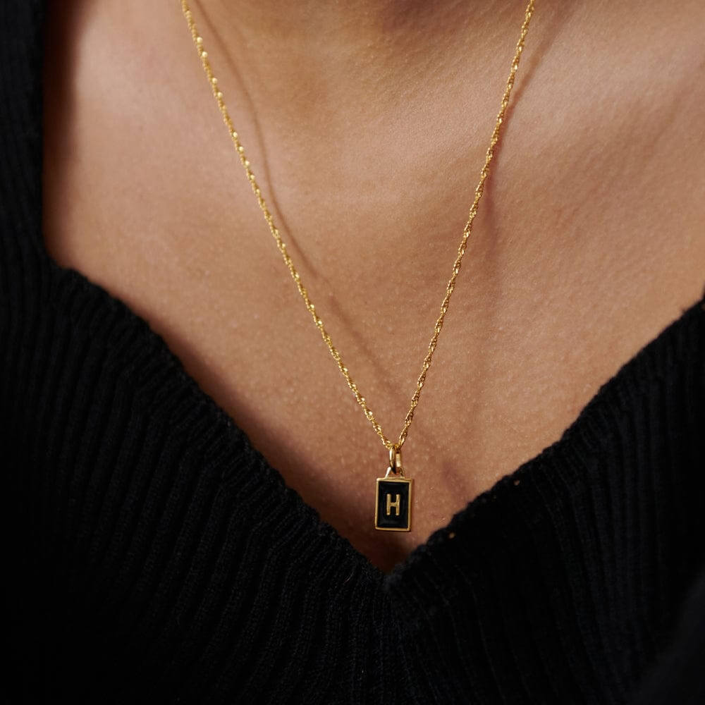 Daisy London 18ct Gold Plate Personalised Initial Pendant-H image 4