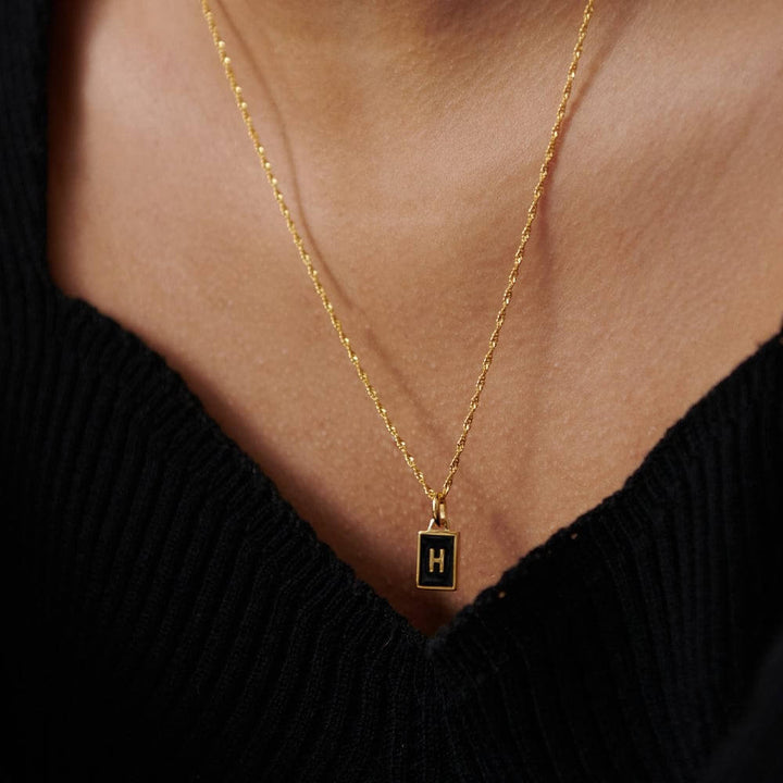 Daisy London 18ct Gold Plate Personalised Initial Pendant-H image 4