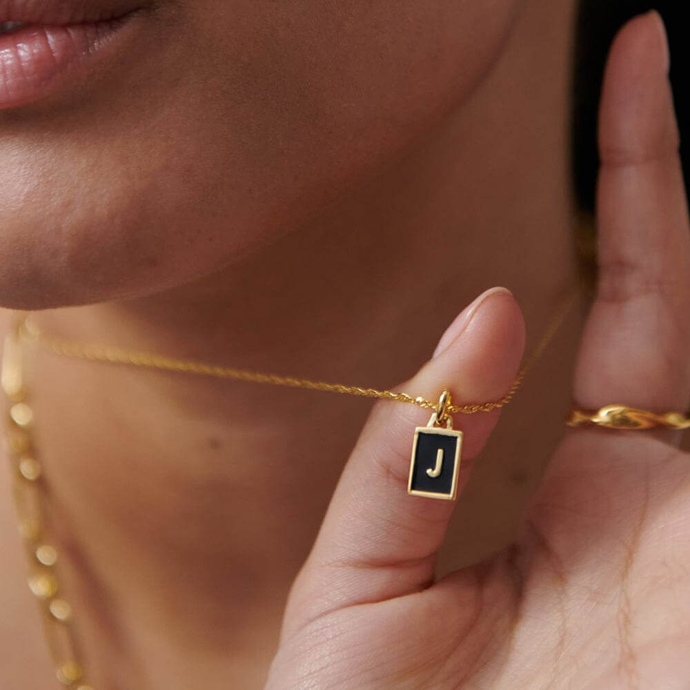 Daisy London 18ct Gold Plate Personalised Initial Pendant-J image 2