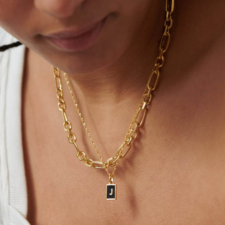 Daisy London 18ct Gold Plate Personalised Initial Pendant-J image 4