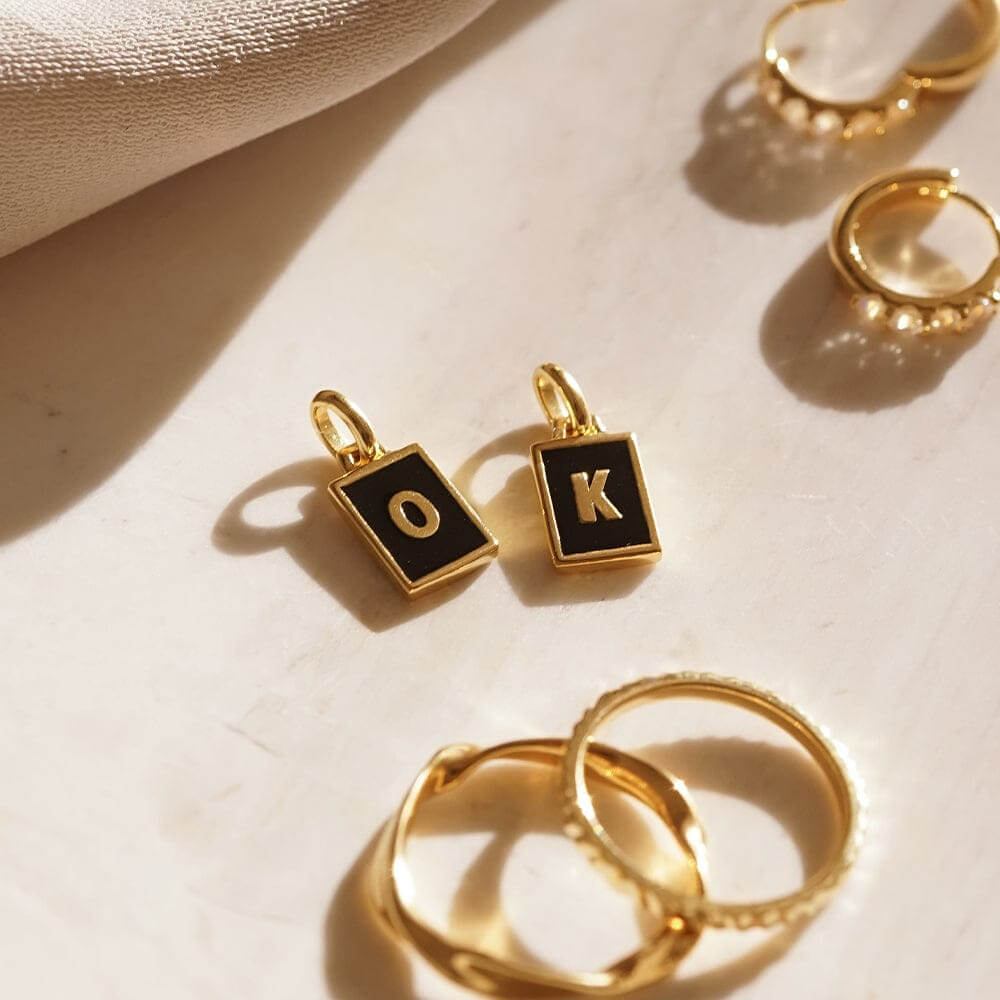 Daisy London 18ct Gold Plate Personalised Initial Pendant-K image 1