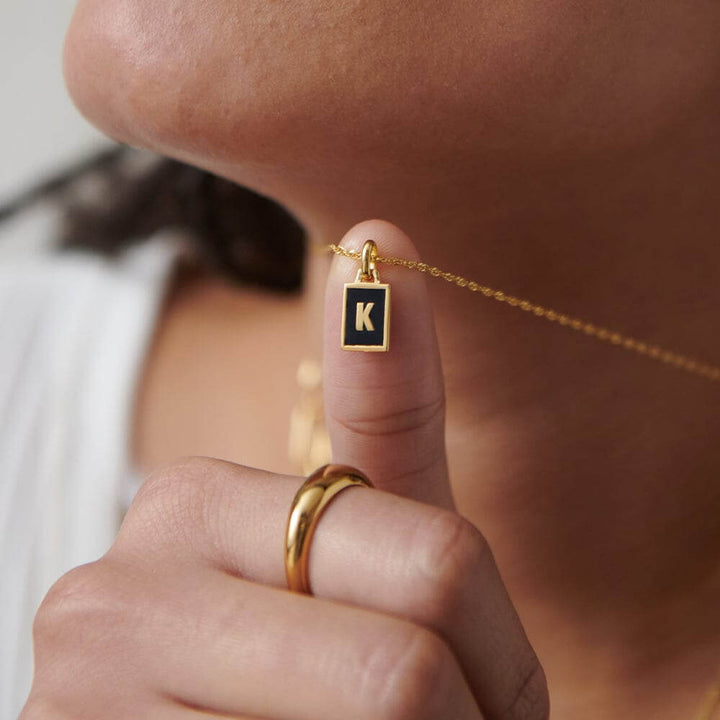 Daisy London 18ct Gold Plate Personalised Initial Pendant-K image 2