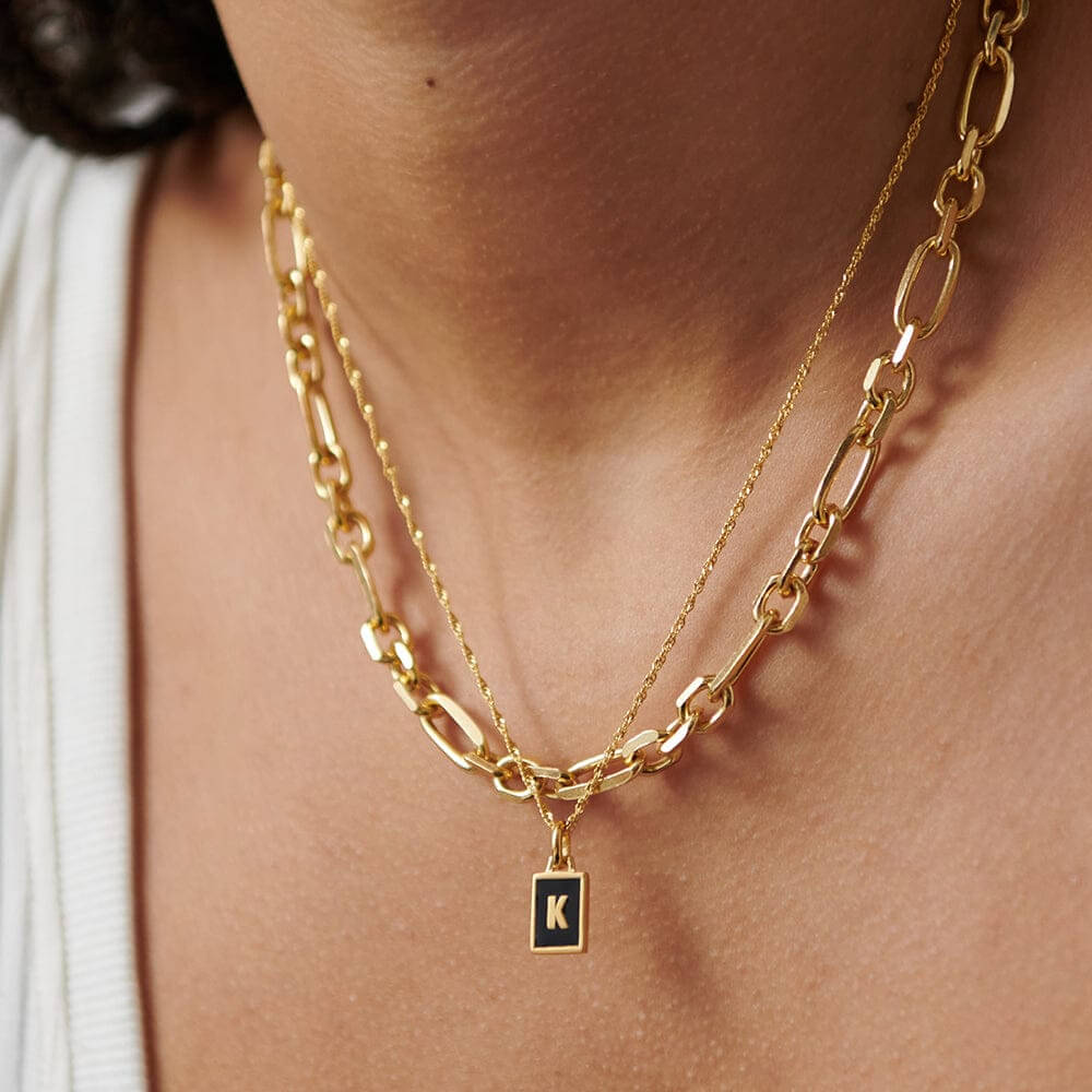 Daisy London 18ct Gold Plate Personalised Initial Pendant-K image 4